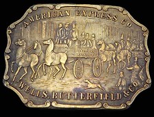 American Express Company Historical Scene Bergamot Vintage Belt Buckle