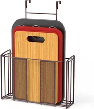 Door Organizer Holder Over The Cabinet Kitchen Storage Basket Cutting Board Rack