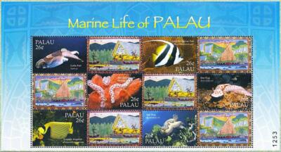 Palau 2004 Marine Life x3 S/S + 3 M/S MNH Fisch, Haie, Dugong, Tiere