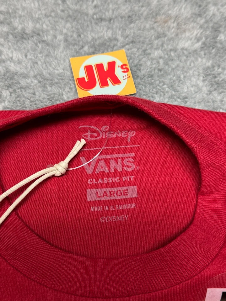 NUEVA Camisa Disney Vans Niños Grande 50 Aniversario Mickey Minnie Mouse Pintura Roja Foto 3 de 4