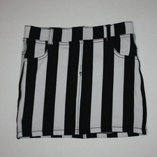 H M Girl's White and Black Stripe Mini Skirt in size 4-5