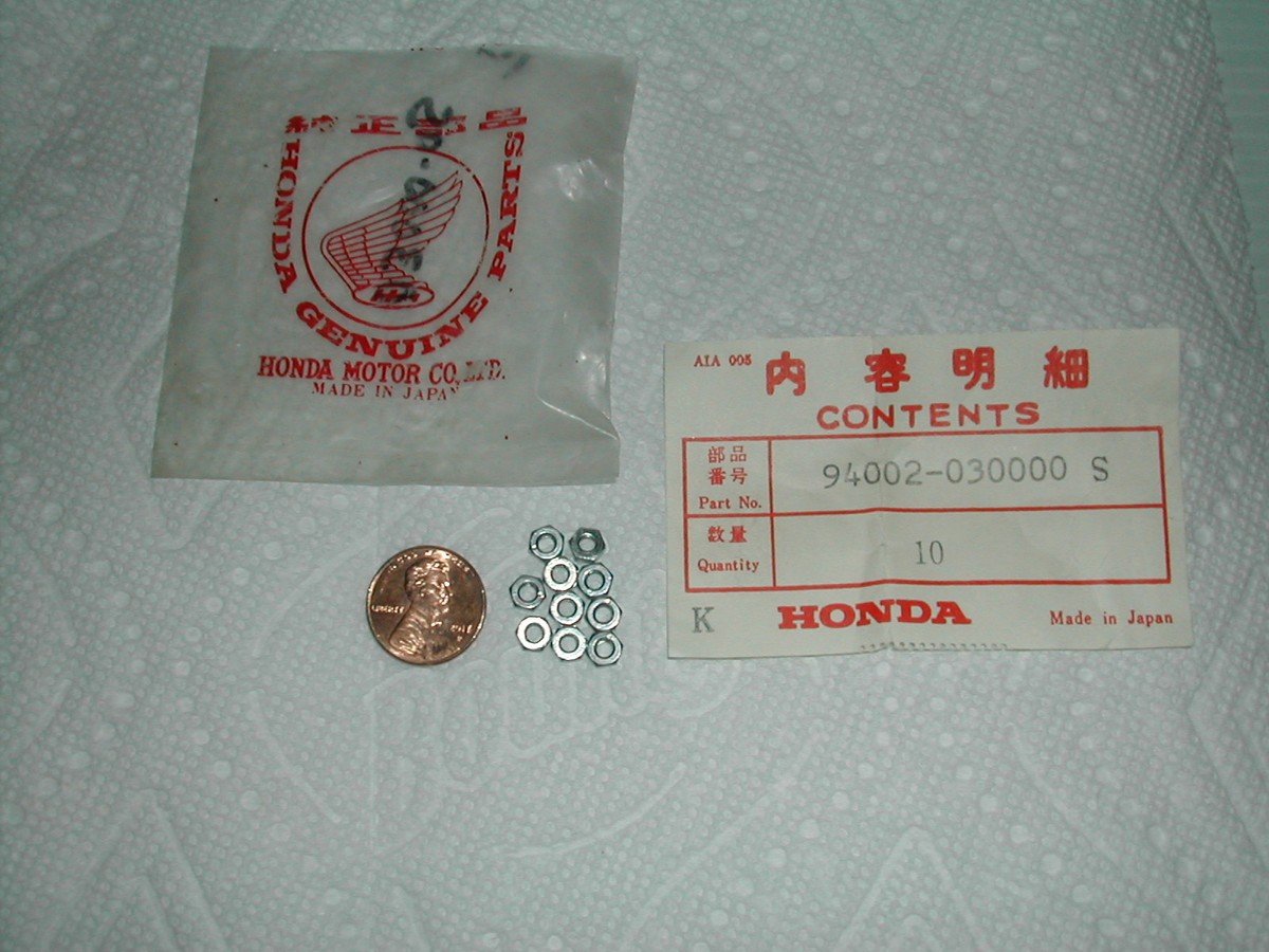 GENUINE Honda NOS 94002-10200-0S NUT, HEX (10 TINY NUTS) | eBay