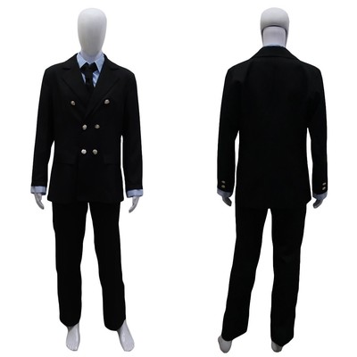 Men Black Suit Shirt Jacket Tie Costume For Cosplay One Piece