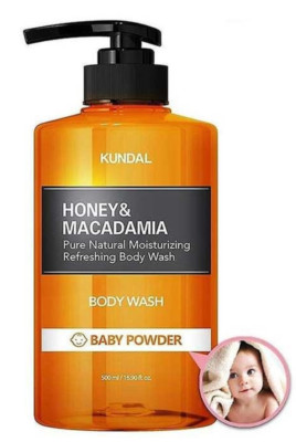 Kundal Honey & Macadamia Body Wash Baby Powder 500ml Moisturizing K-Beauty