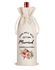 Wedding Wine Bag Getting Married Congratulations Wine Gift for Bride