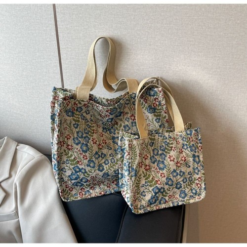 Reusable Messenger Bags Flower Floral Printing Crossbody Bag Tote Bags - Picture 7 of 16