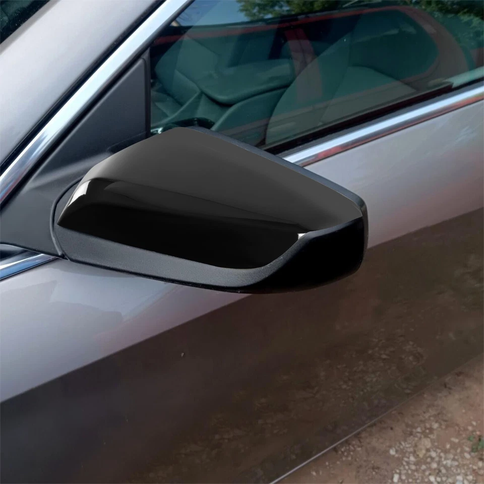 Pair Left & Right Mirror Covers Cap Gloss Black For Chevrolet Malibu 2016-2024 - Image 4 of 4
