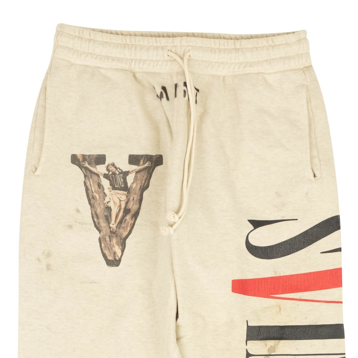 NWT VLONE X SAINT MICHAEL Grey Logo Cotton Jogger Sweatpants Size