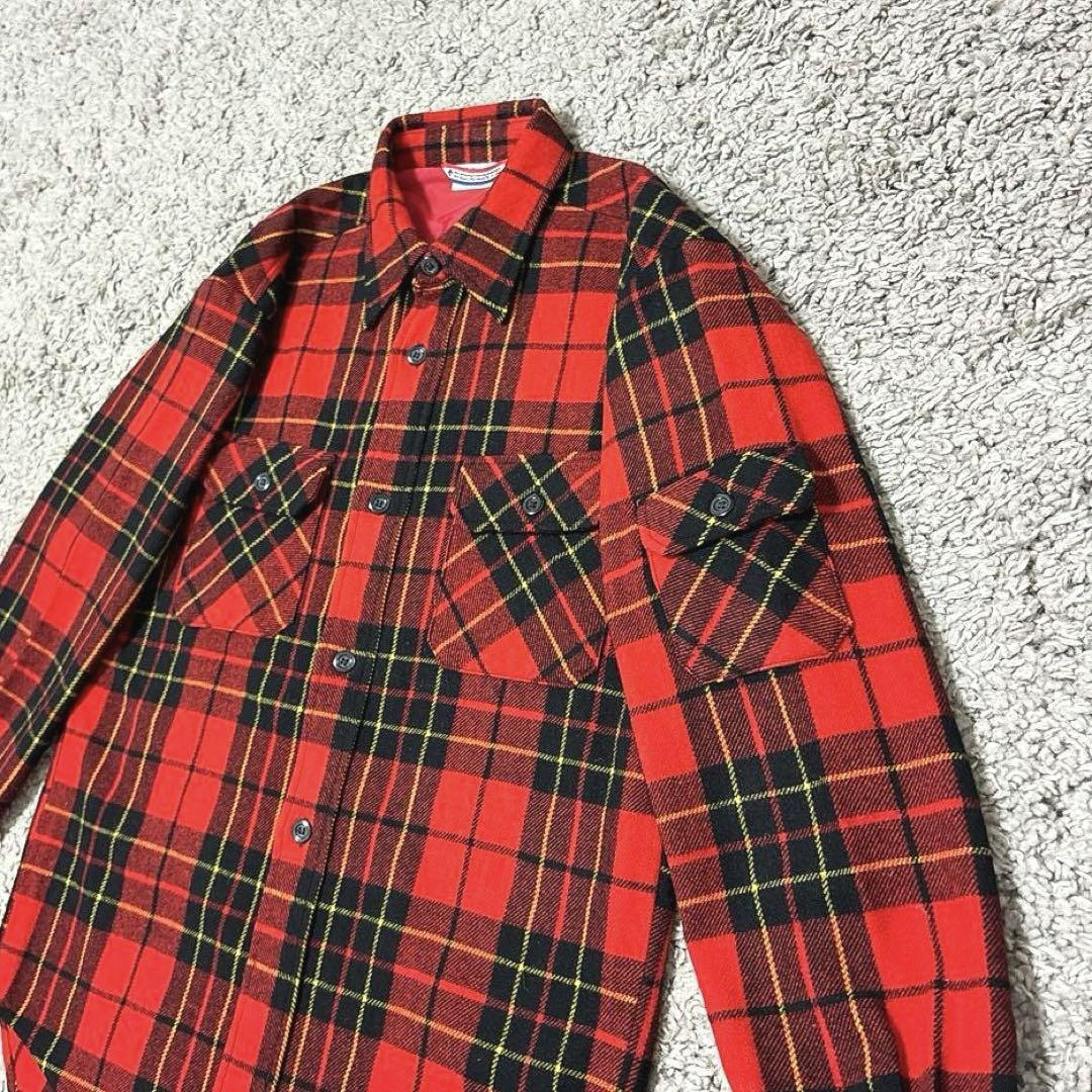 80s DESCENTE Wool Check Shirt Archive Vintage Men's Size M 80s DESCENTE Wool Check Shirt Archive Vintage Men's Size M