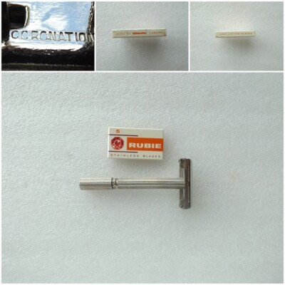  Rare Vintage Safety Razor Coronation + (5 Rubie blades)