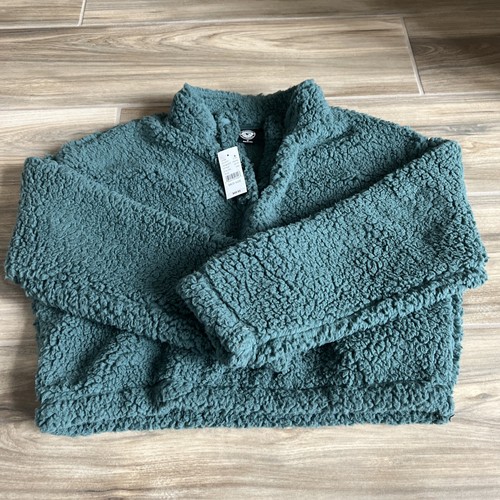 teal fuzzy jacket