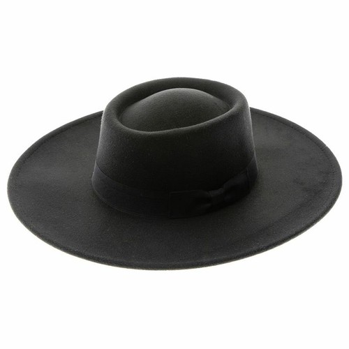 DNMC - Large Brim Vegan Felt Boater Hat 
