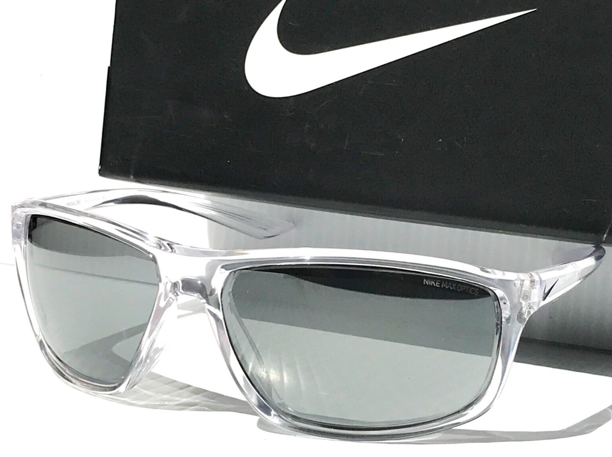 NEW NIKE ADRENALINE Clear Grey MAX Optics Silver Mirror Lens