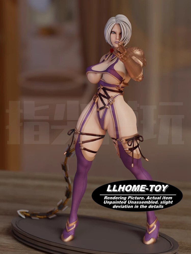 Game HOT beauty hot Girl hold a whip stand Resin 3D Print GK Kit Figure DIY