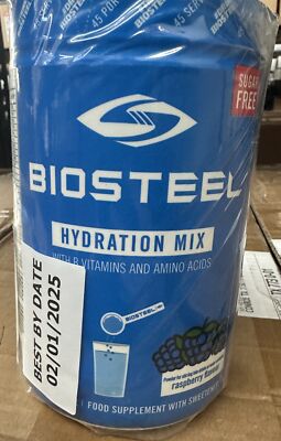BioSteel Zero Sugar Hydration Mix - Blue Raspberry Flavor, 45 Servings per Tub