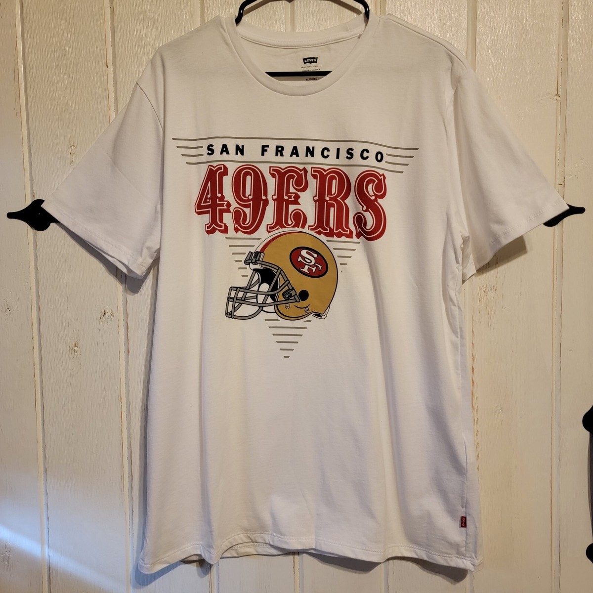 Levis Mens Shirt San Francisco 49ers Logo Short Sleeve White Size