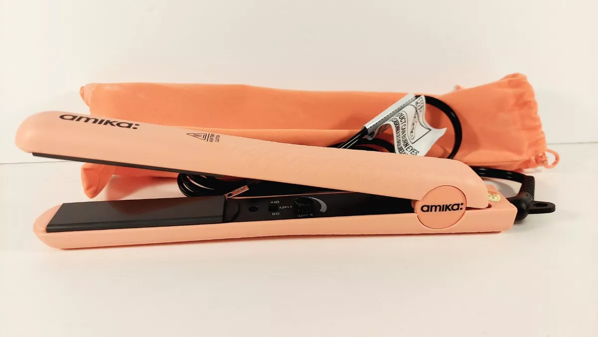 Amika Strand perfect Ceramic 1 inch Hair Straighter Flat Iron Peach Coral   eBay