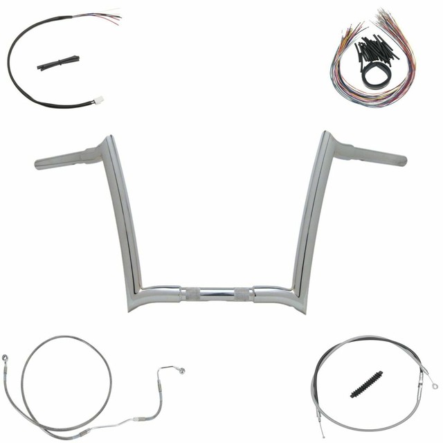 OEM Yaffe Chrome 10" Monkey Handlebar Package 0813 Harley Road Glide