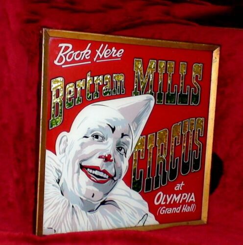 1920's ? Bertram Mills Circus glass painted sign - Picture 1 of 1