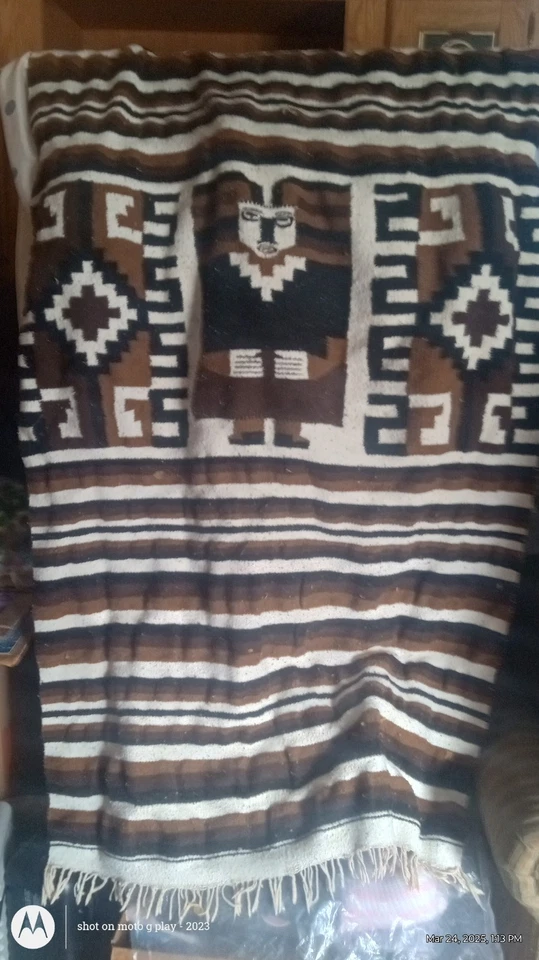 Manta alfombra vintage Navajo Indian Gallup Dazzler 36x19 Foto 2 de 2