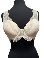 Victoria's Secret 32DD shimmery coconut white Dream Angels lined demi lace bra