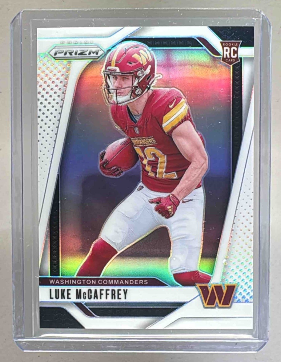 Luke McCaffrey 2024 Panini Prizm #367 White Rookie RC /35
