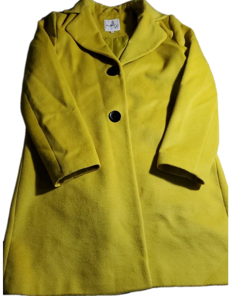 Женское однобортное пальто-ходунки Sam Edelman из шерстяной смеси размер 12 цитрусовый желтый - Изображение 2 из 4