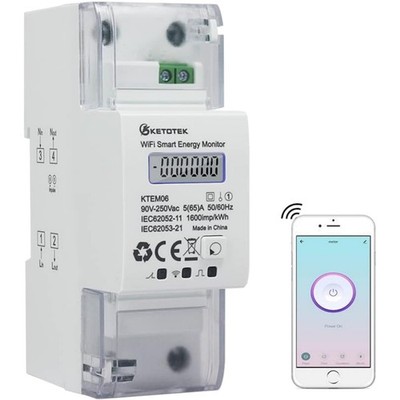 Stromzähler WLAN digital Smart Meter Energieverbrauch Messgerät LCD Fernbedie...