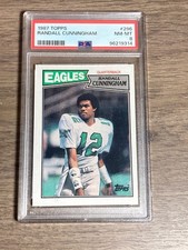 Randall Cunningham 1987 Topps PSA 8 NM-MT Graded Card Eagles Rookie #296. rookie card picture
