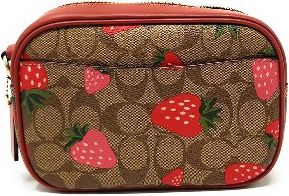 COACH Jamie Camera Crossbody Bag w/ Wild Strawberry Print AUTHENTIC image 4