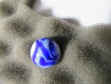 VINTAGE ALLEY AGATE SWIRL MARBLE. COBALT BLUE/WHITE 5/8"