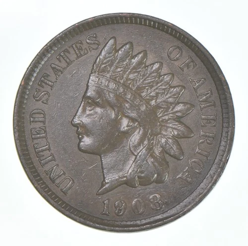 XF 1908 Indian Head Copper Cent Penny - High Grade Sample *6208