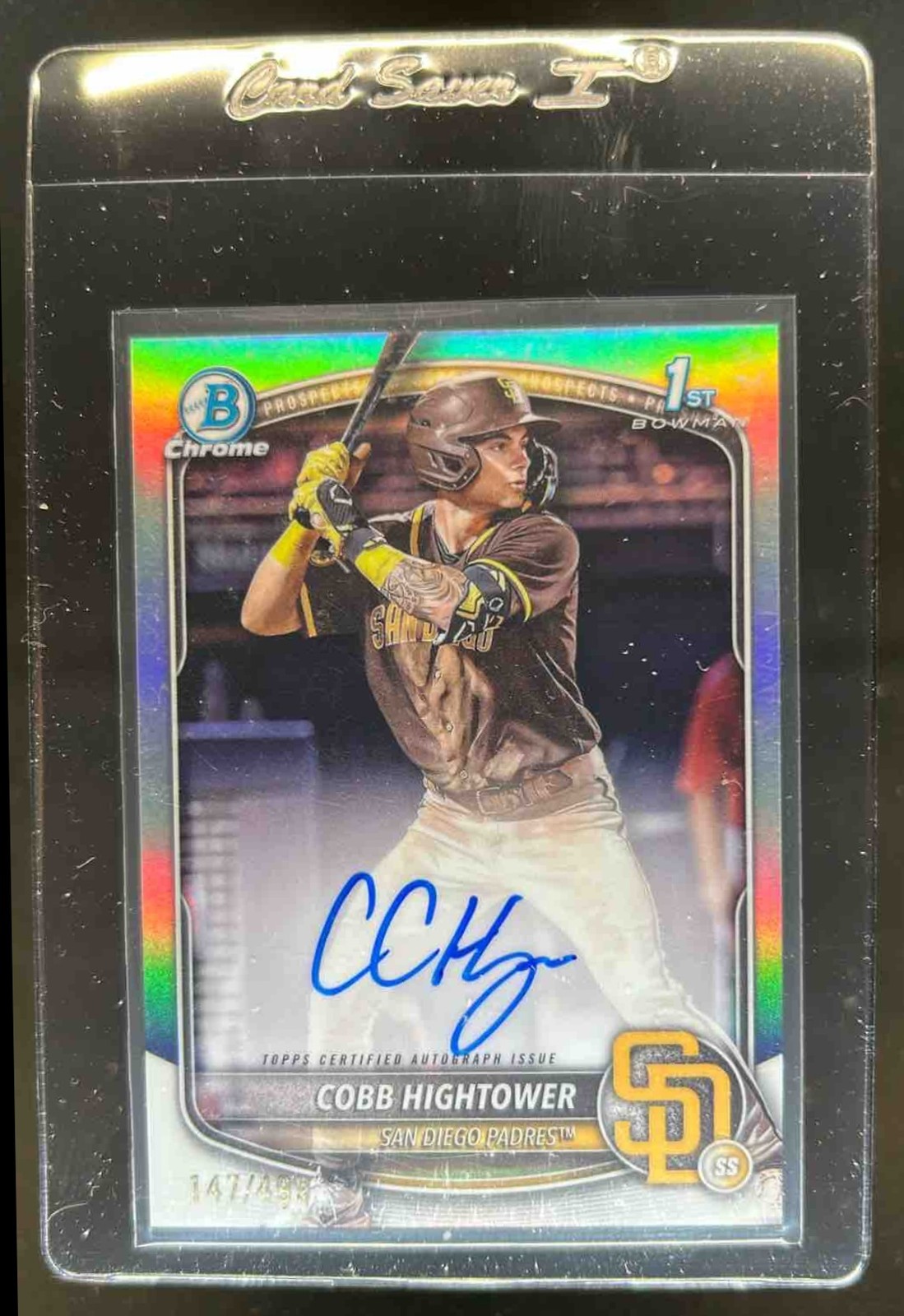 2025 Bowman Cobb Hightower Chrome Auto Refractor 1st #/499 Padres