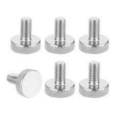 M6x10mm Knurled Thumb Screws, 14mm Dia. Stainless Diamond Knurled Screw, 6 Pcs