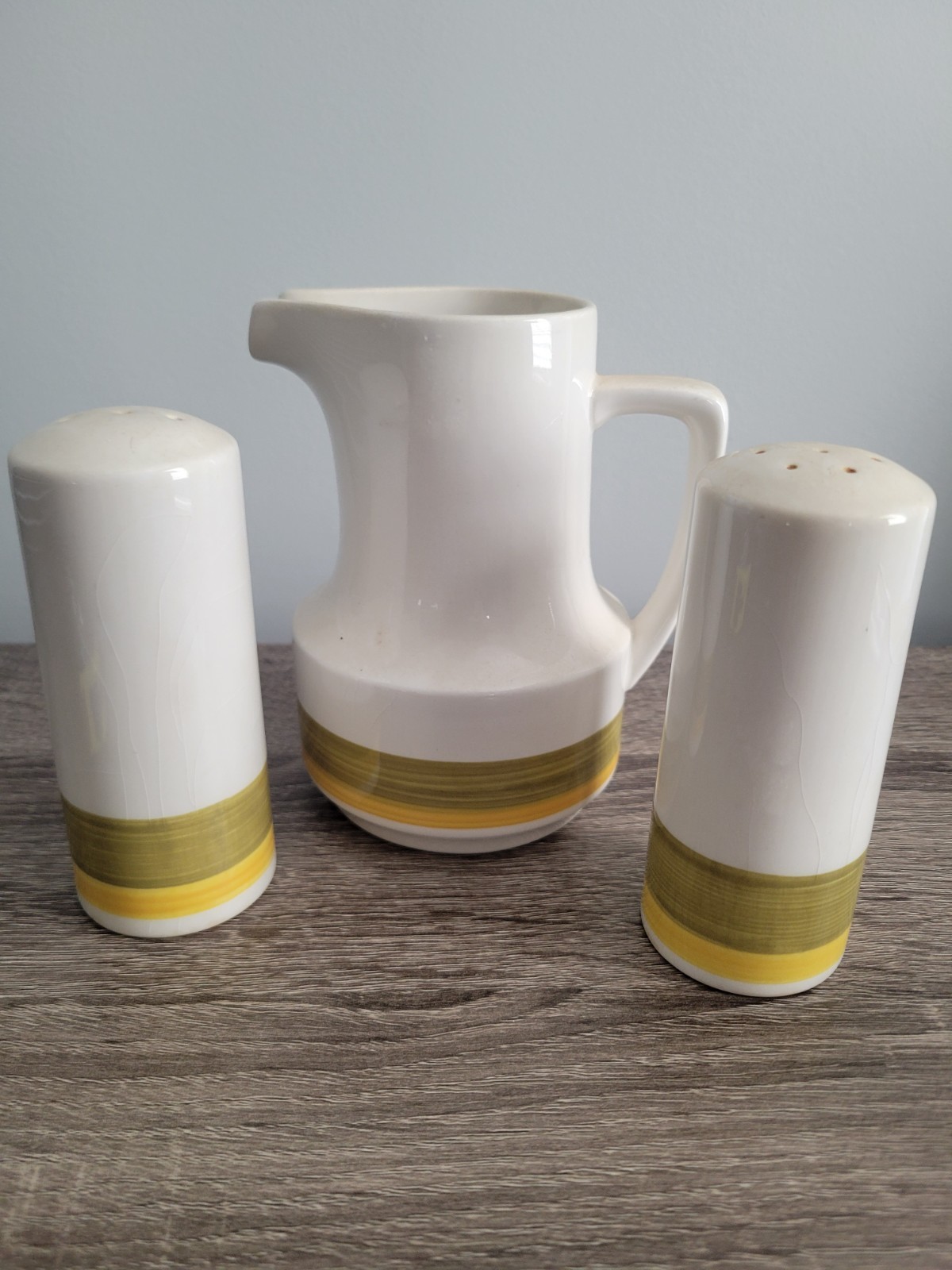 Noritake Salt and Pepper Shakers Pitcher Set Porcelain MCM  Vintage