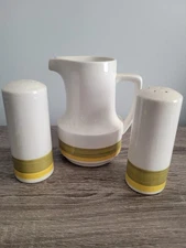 Noritake Salt and Pepper Shakers Pitcher Set Porcelain MCM  Vintage