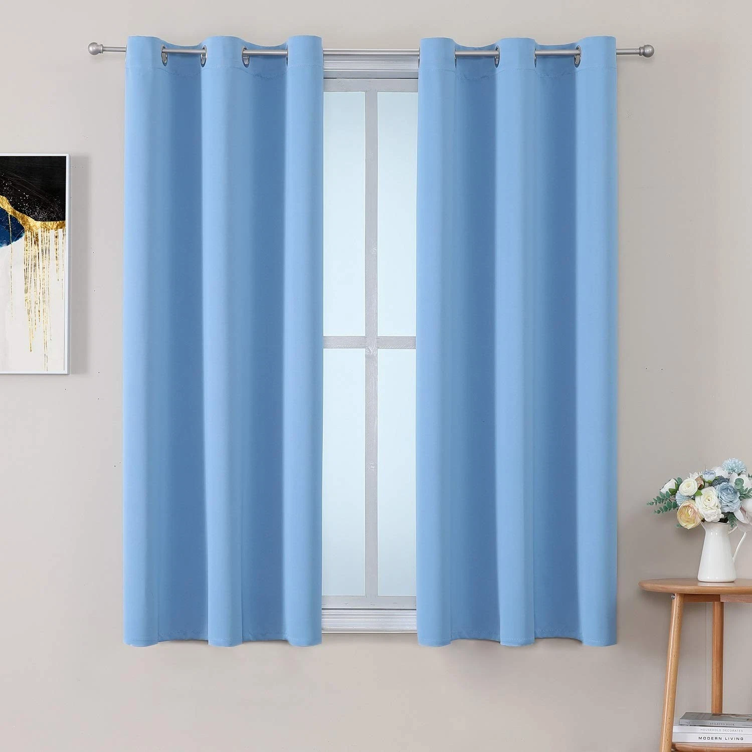 ChrisDowa Grommet Room Darkening Curtains for Bedroom and Living Room - 2 Panels