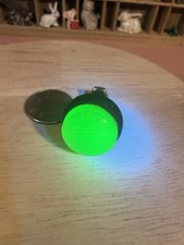 Vintage Green Uranium Glass License Plate Reflector - Motorcycle Car Bike