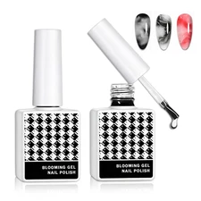 2PCS Nail Blooming Gel, 12Ml Clear Blooming Gel Nail Polish for Spreading Effect