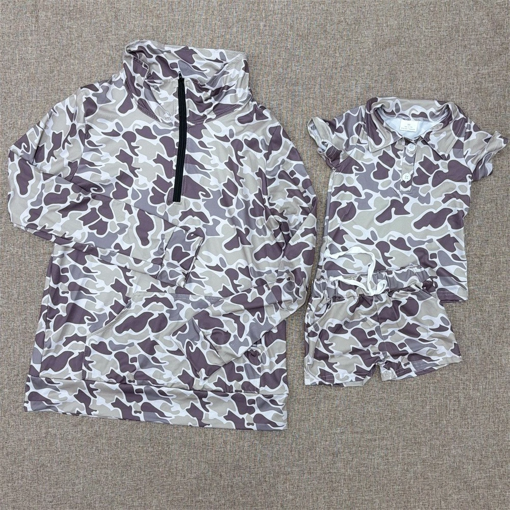 Mommy and Me Clothing Hunting Season Old School Camouflage Top and Shorts Set