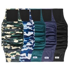 Reusable Dog Diapers Male, Premium Washable Belly Bands for Male Dogs, Pack of 5