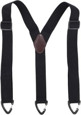 1.5 Inch Black Y-Back Belt Loop Suspenders, Heavy Bretelles Pour Hommes Duty Und