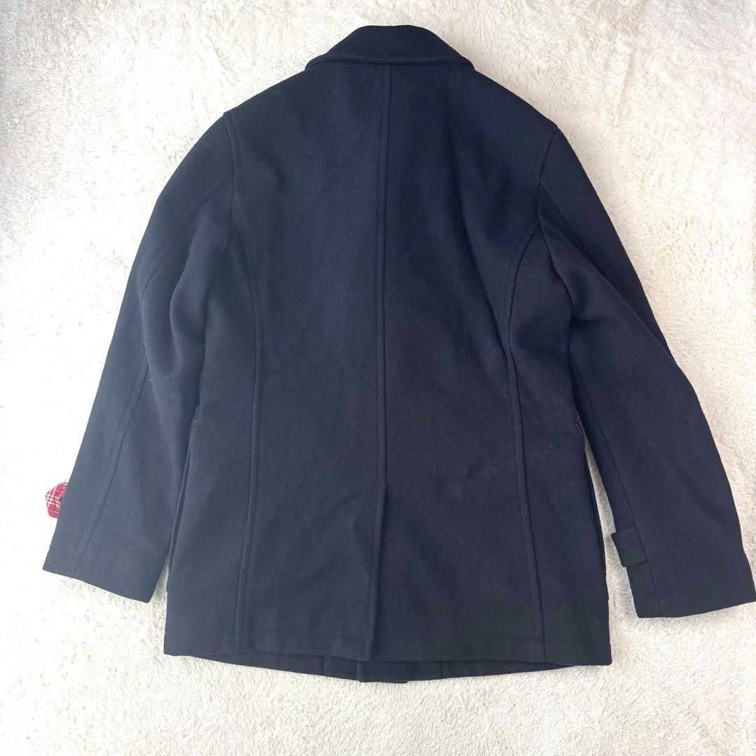 BURBERRY BLACK LABEL Peacoat Size L Navy Check From Japan thumbnail 5