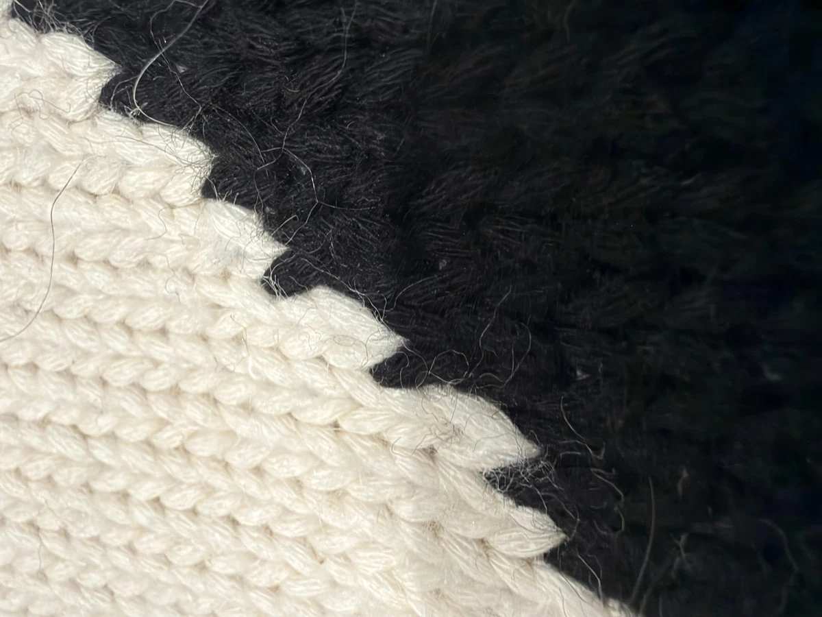 Excellent Cond Zara Black White Colorblock Chunky Sweater Size S Pullover Tunic