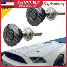 2*Push Button Quick Release Hood Bonnet Pins Lock Clip Car Bumper Latch Kit Hot