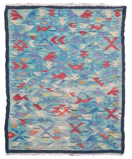 Rare Hand Knotted Vintage Bulgaria Wool Kilim Area Rug 6 x 3 Ft