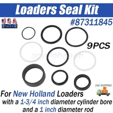 Cylinder Hydraulic Seal Kit For New Holland Part 87311845 1-3/4'' Bore x 1'' Rod