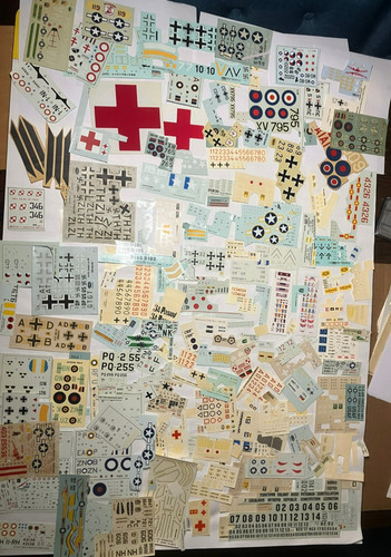 Army Navy Air Force decal lot, USA, UK, German, etc. Directions, Aircraft photos