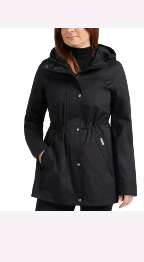 Hunter Women’s XS Black Rain Jacket Waterproof Hooded Wind Resistant Coat NWT