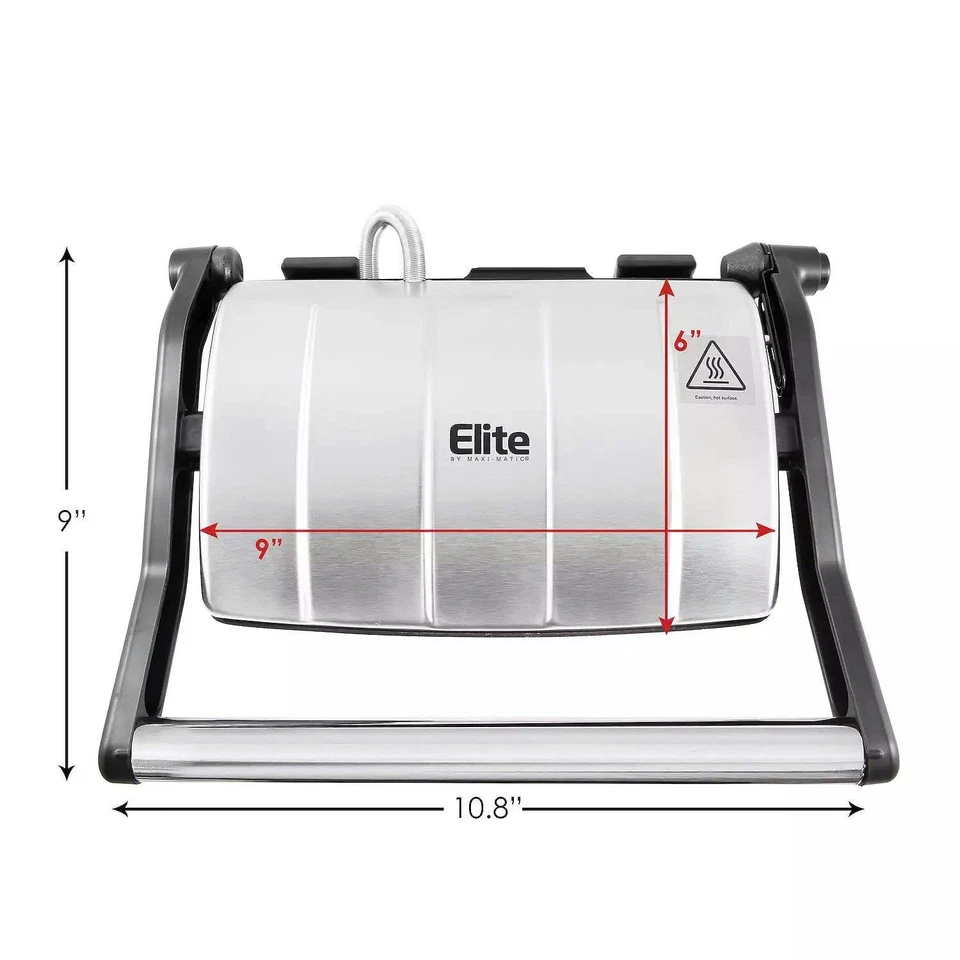Elite Cuisine 3 en 1 Panini Prensa Sandwichera Parrilla Platos Antiadherentes 1200W Foto 4 de 4